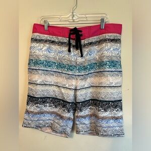 ROBERT GRAHAM Men PILLARS Classic-Fit‎ Woven Board Swim Shorts Colorful Size 36